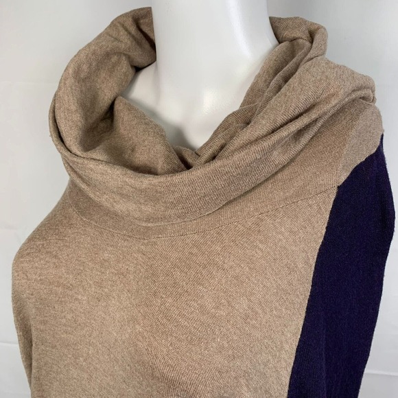 Ruby Moon Sweater Womens Sz L Beige Purple Cowl Neck Buttons Long Sleeve - Picture 2 of 9